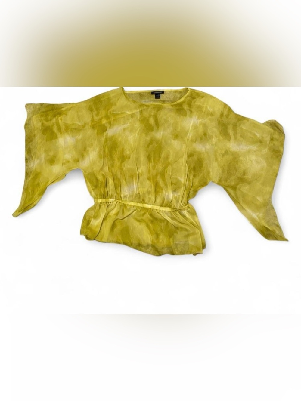 Ashley Stewart Sheer Blouse in Yellow